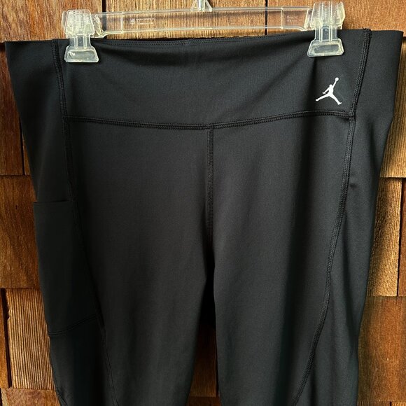 Like New Jordan Bold Black Tight Fit Leggings with Zip Back Pocket - Women's XXL - Picture 2 of 10